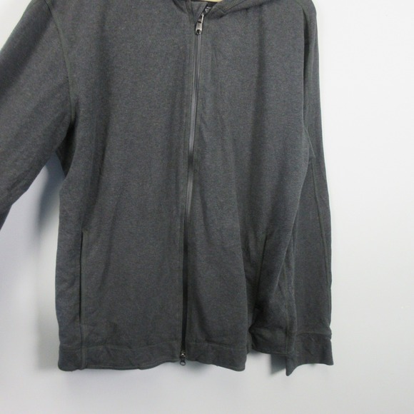 Lululemon Men Charcoal Gray Full Zip Hoodie Athleisure Activewear Size L Lounge - Picture 2 of 9